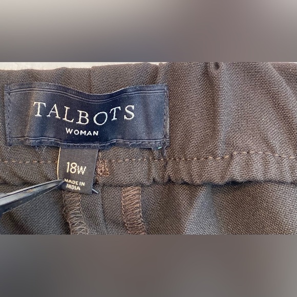 TALBOTS, Women’s Brown Lindsey Pants, Size: 18 W, Elastic waist, Side zipper. - Picture 4 of 14